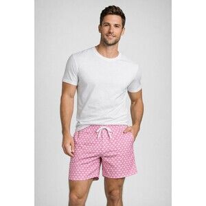 Bermies Pink Swim Trunks Mens 32 NWT Preppy Beach Shorts Lined Vacation